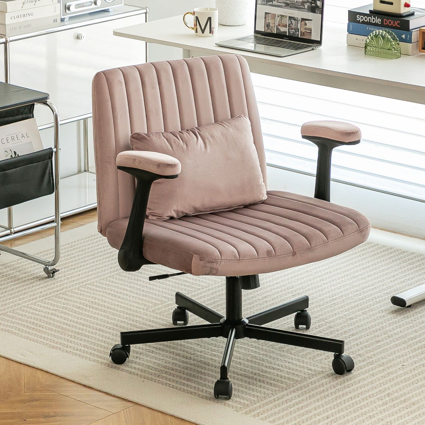 Criss Cross Armrest Office Chair With Wheels