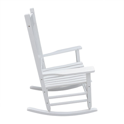 Classic Wooden Porch Rocker Chair Populus Wood Comfortable Design