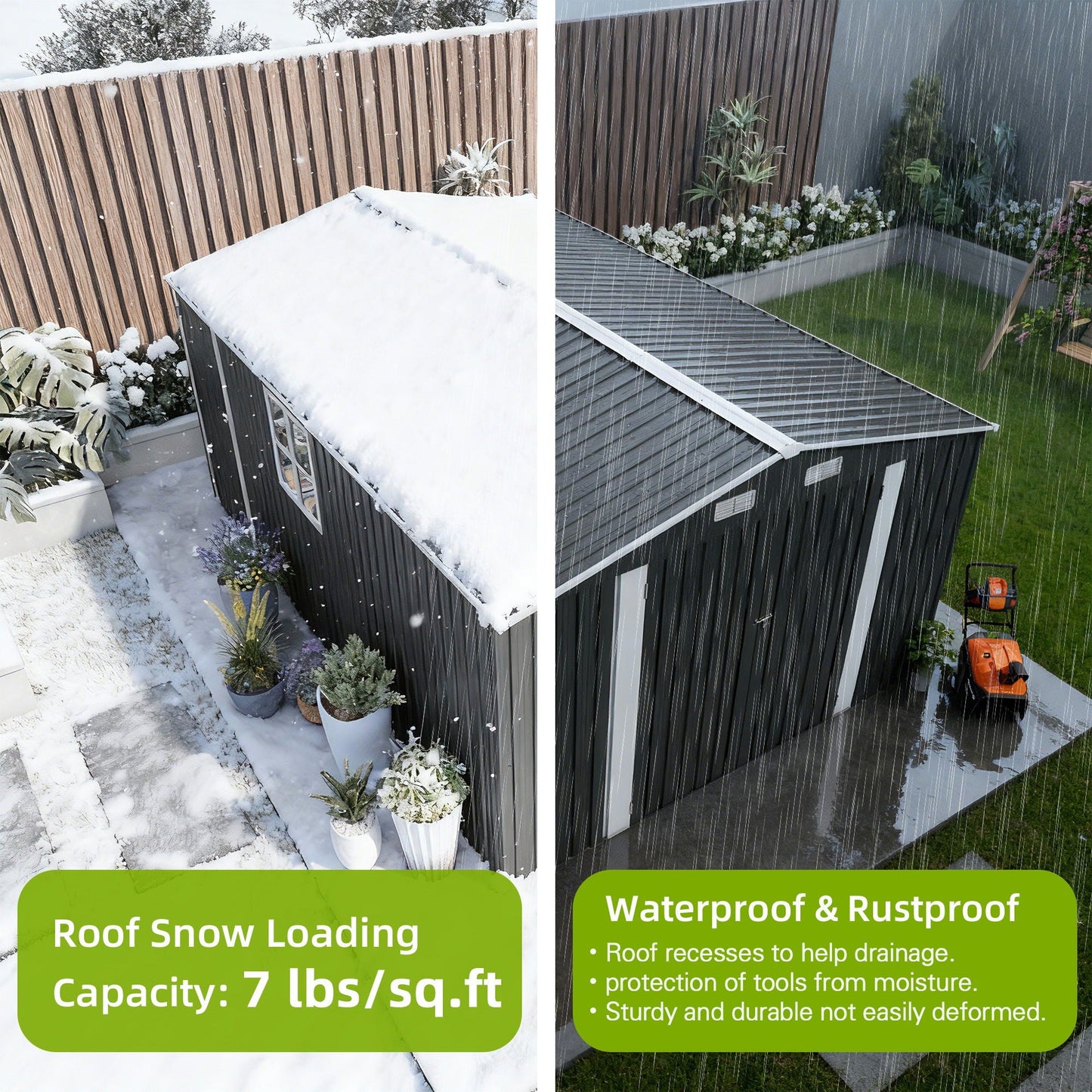 Outdoor Storage Shed With Lockable Doors