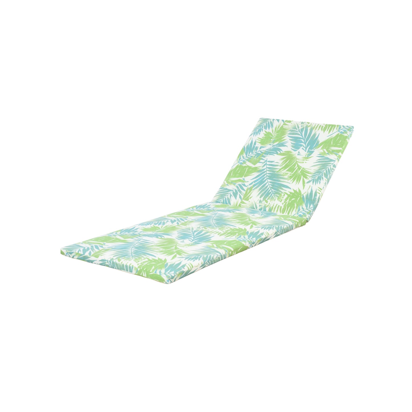 2" Thick Floral Chaise Lounge Cushion in Leaf Coconut