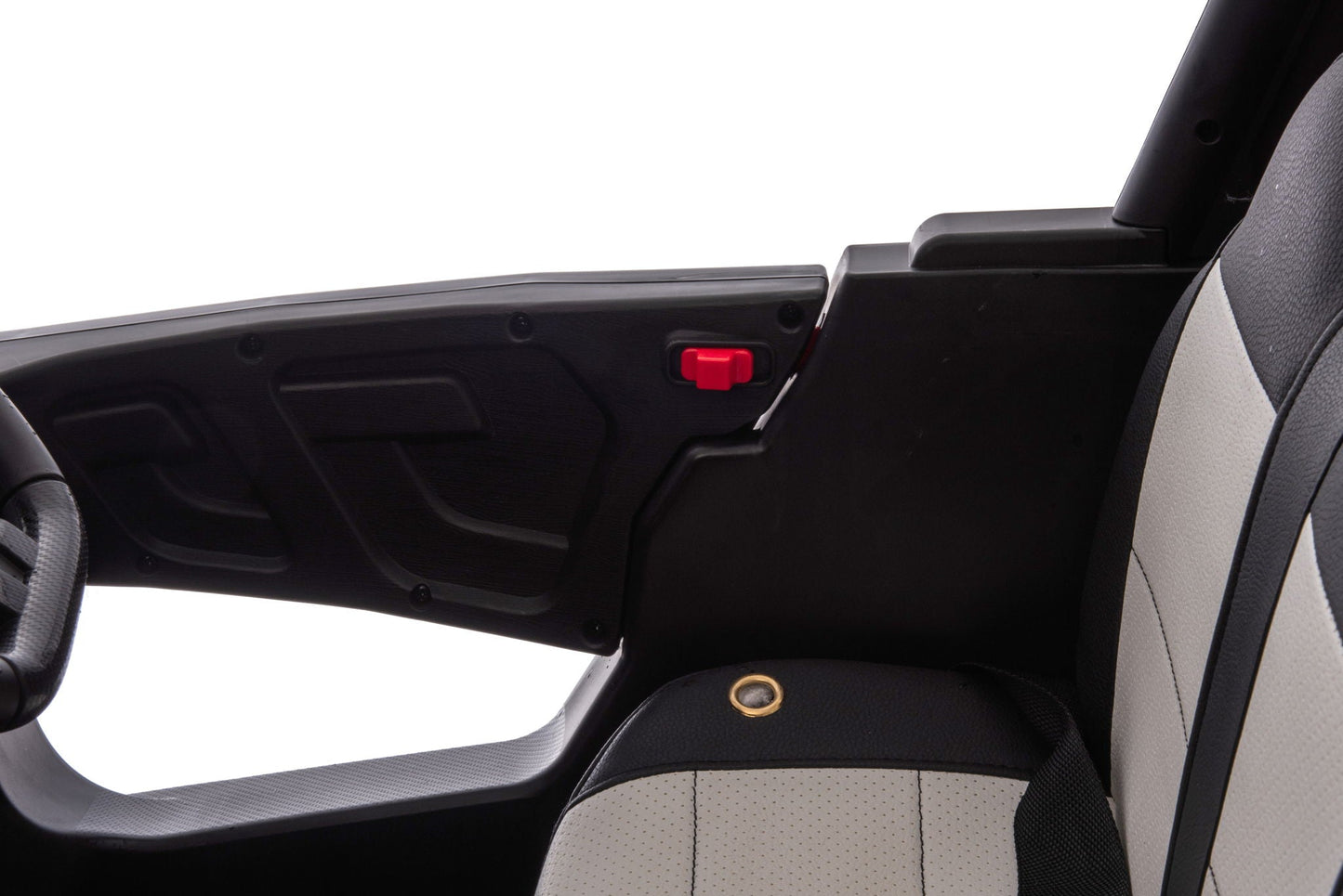 12V7A*2 30W*4 Four-Wheel Drive Seat One Button Start, Forward And Backward, High And Low Speed, Music, Front Light, Power Display, Two Doors Can Open, 2.4G R / C, Seat Belt Four Wheel Absorber