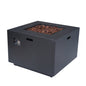 Outdoor Patio Propane Fire Pit 24" H x 31" W Square Iron Gas-burning Fire Pit