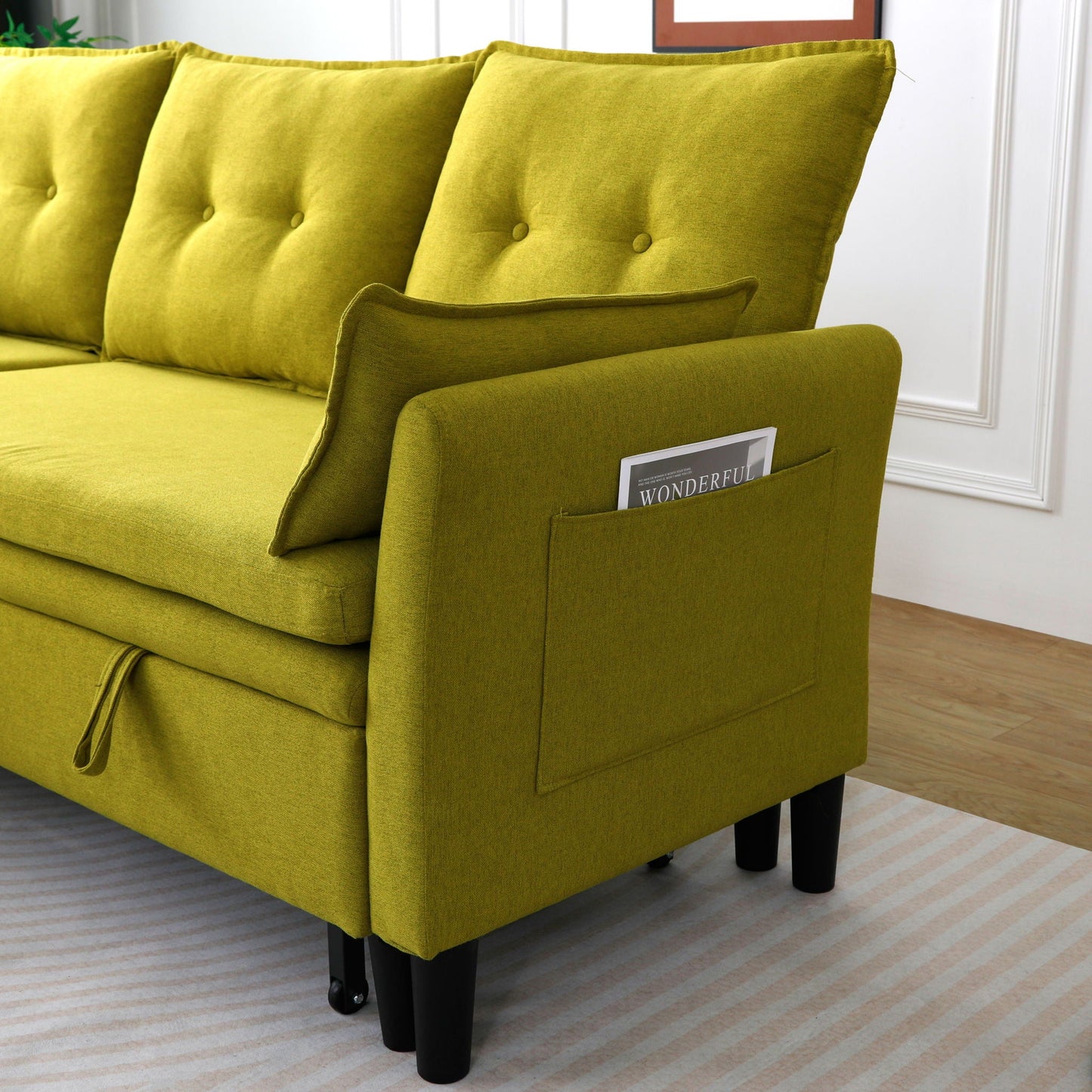 L-Shaped Reversible Chaise Sectional Sofa With Storage