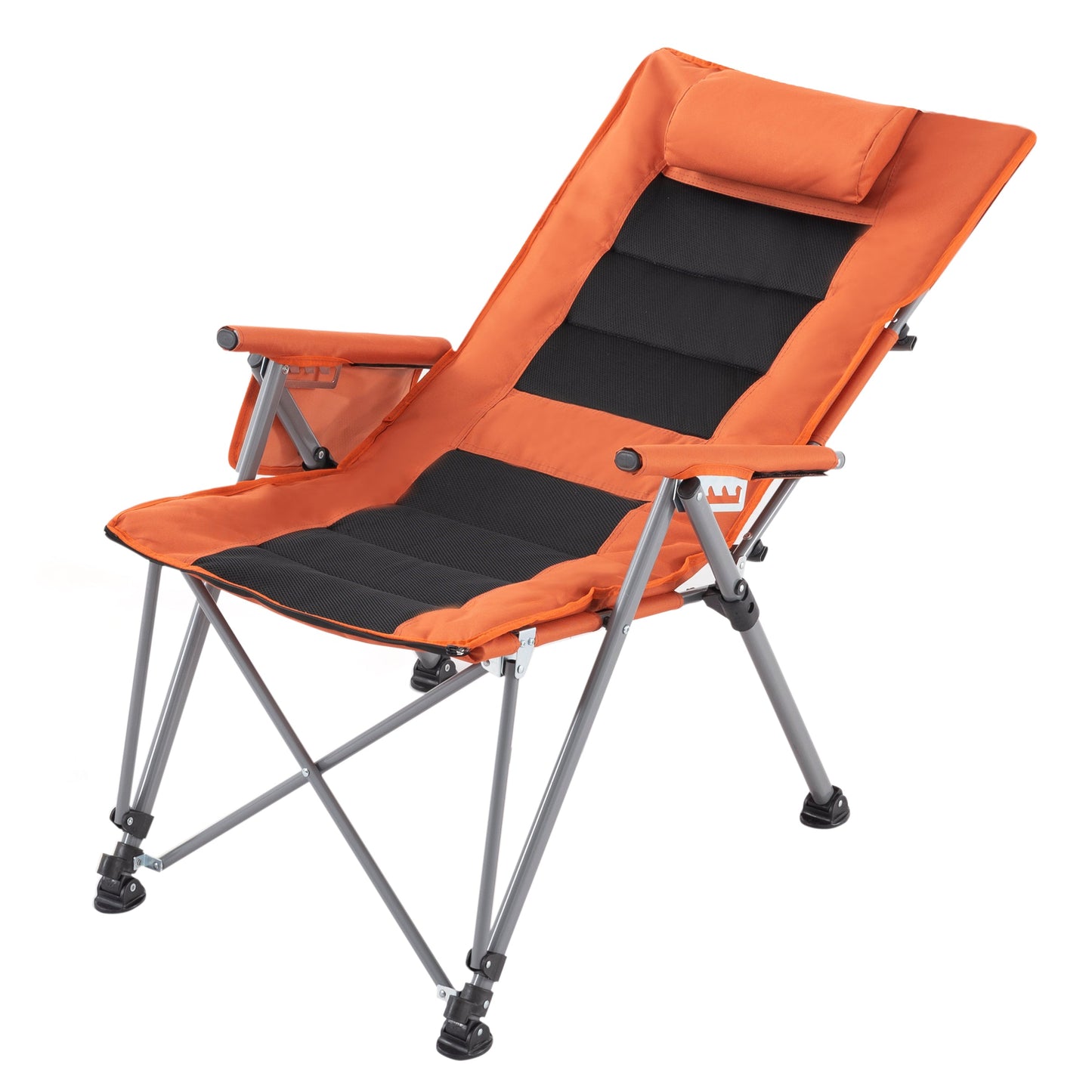 5-Position Adjustable Folding Camping Chair with Footrest