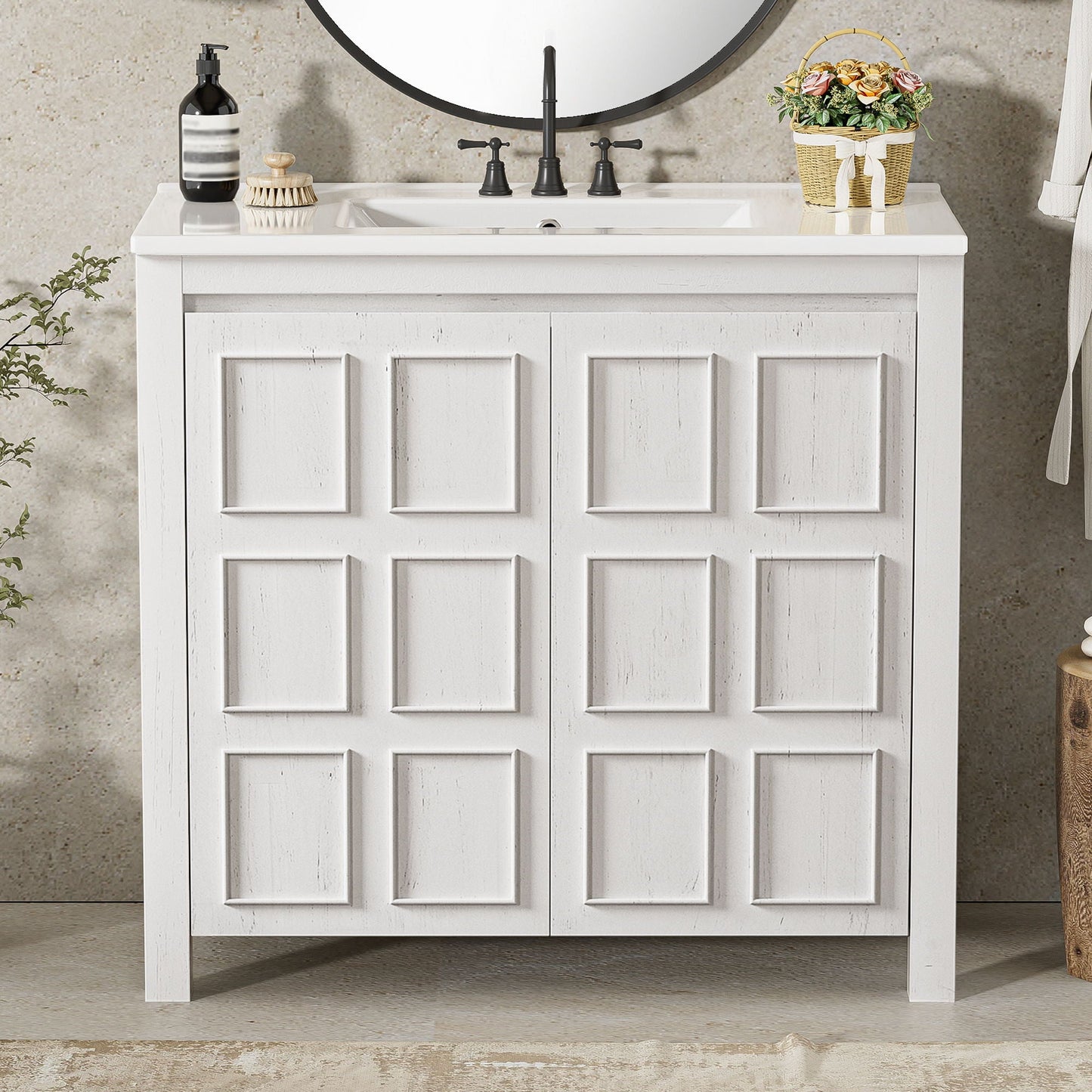 Bathroom Vanity Organizer With Sink, Combo Cabinet Set, Bathroom Storage Cabinet