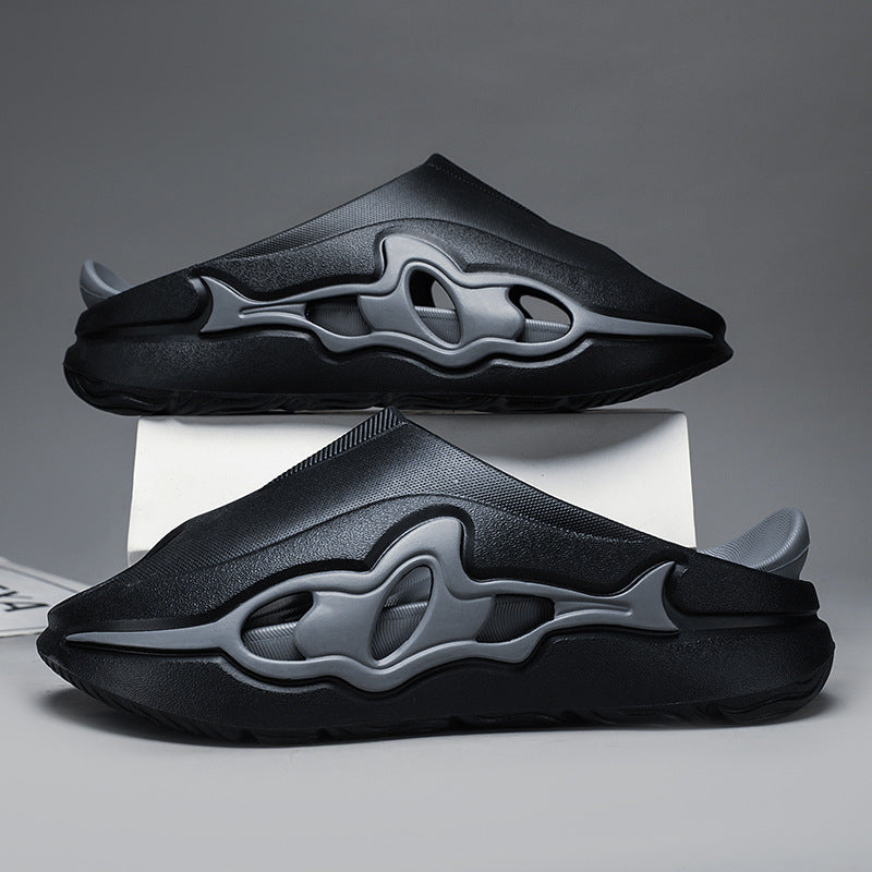 Sports-style Non-slip Deodorizing Thick-soled Shark Slippers For Home Use