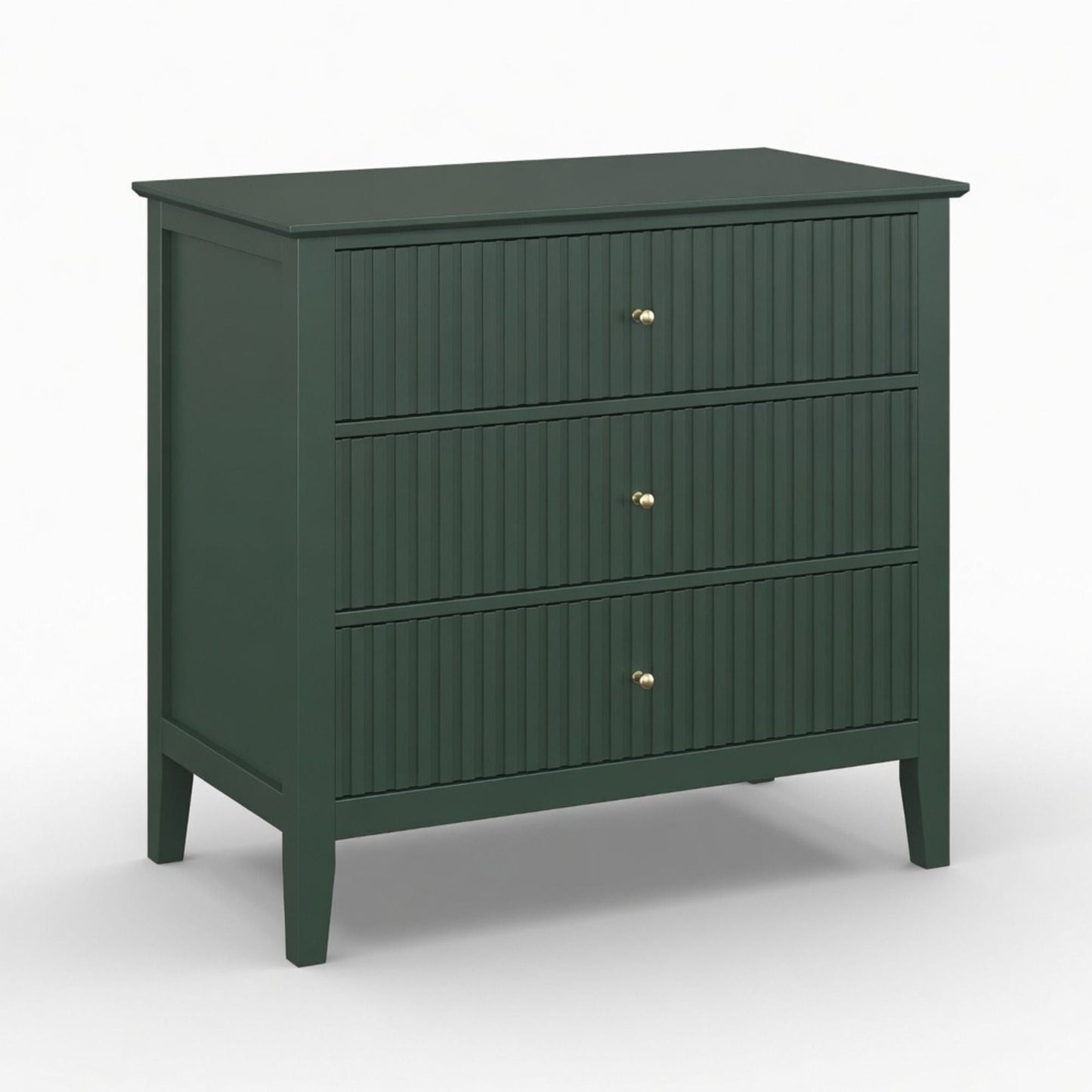 Fluted 3 Drawer Nightstand With Soft Close Slides
