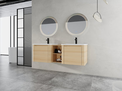 60'' Wall-Mounted Bathroom Vanity with Storage