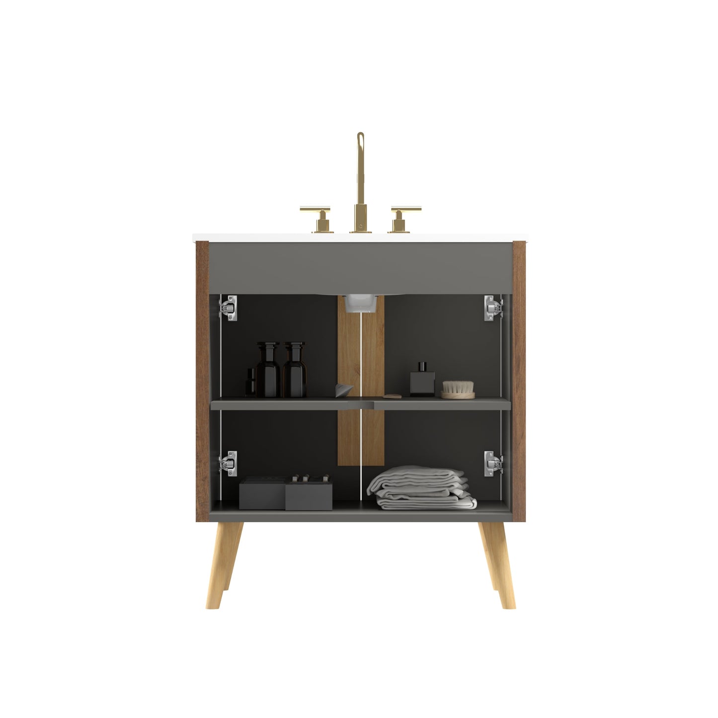 Etna 30"F Striped Bathroom Vanity