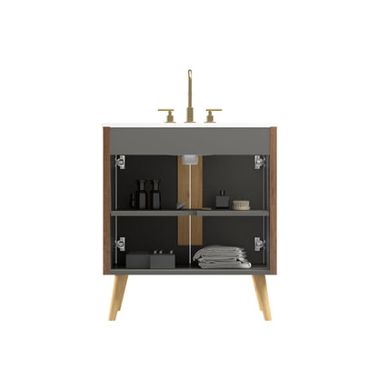 Etna 30"F Striped Bathroom Vanity