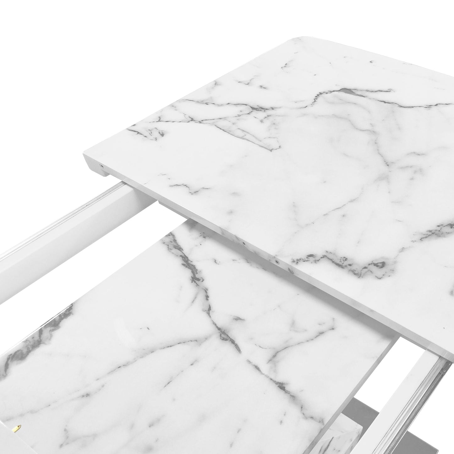 Modern Rectangle Dining Table With Stretchable TopAnd X Shape Legs