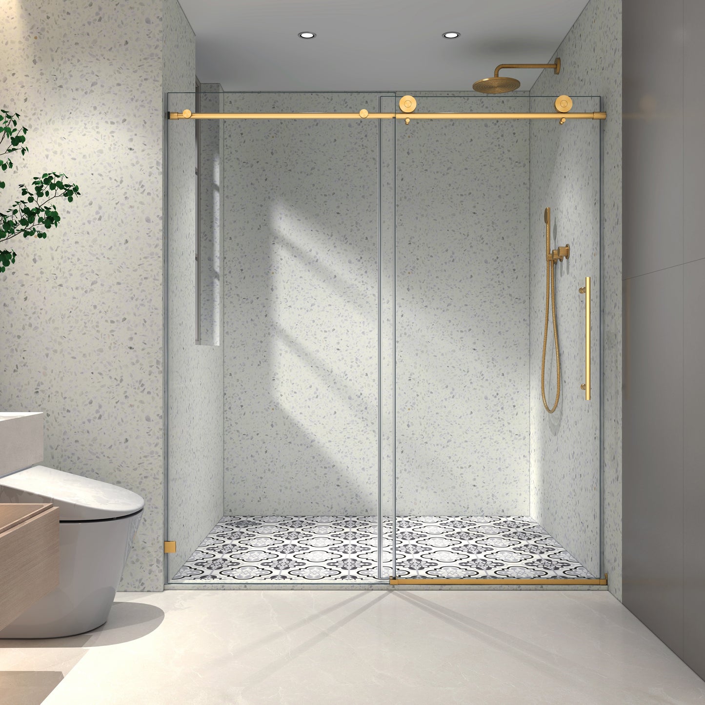 6076 Brushed Shower Door