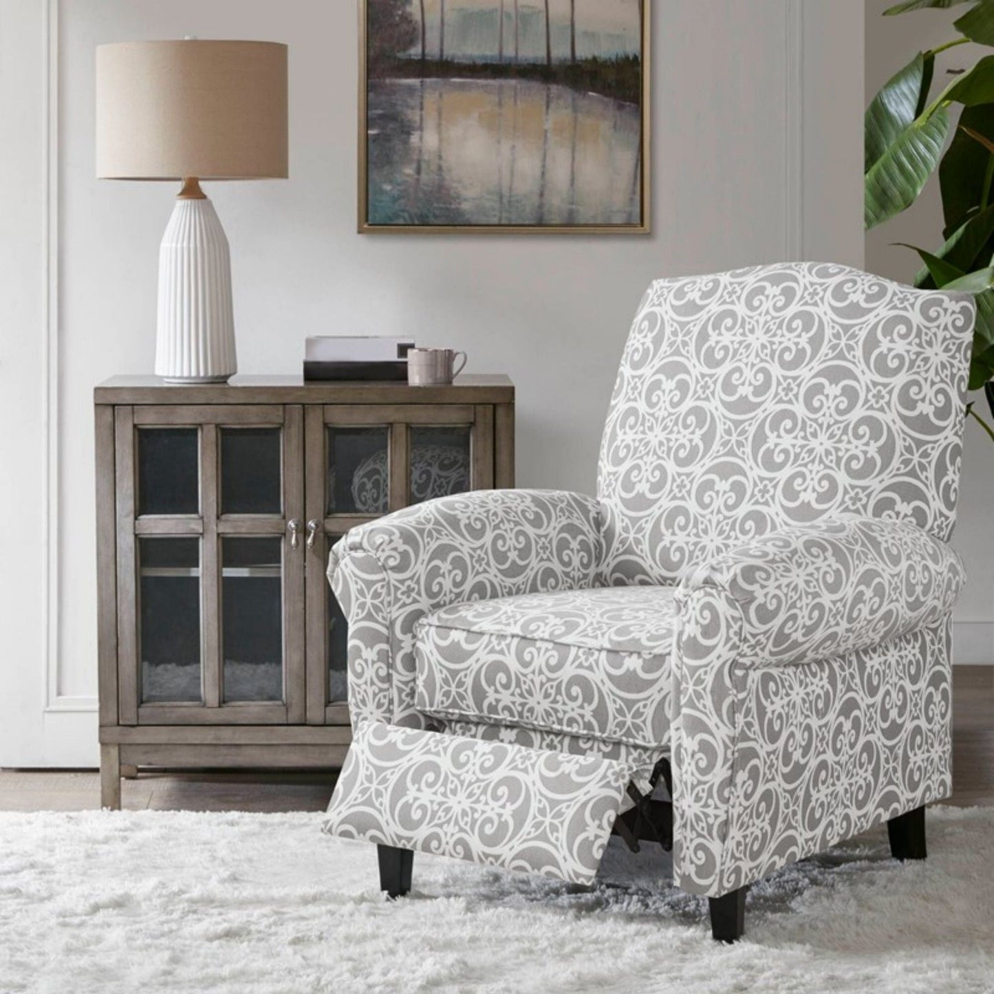 Kirby Transitional Push Back Recliner Chair