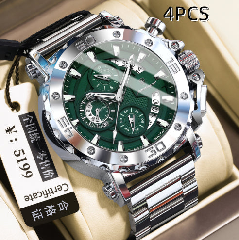 Quartz Watch Waterproof Multifunctional Luminous Fashionable Mens Timepiece