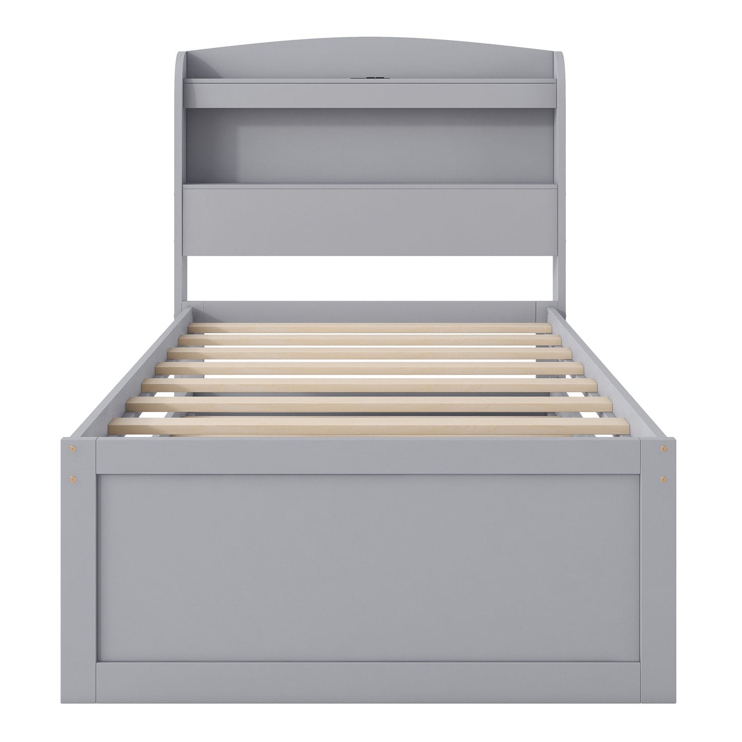 Platform Bed With LED Headboard, Charging Station, Trundle And 2 Drawers