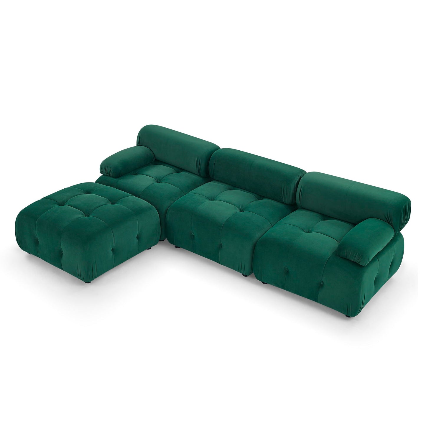 Modular Sectional Sofa, Button Tufted Design With Diy L-Shaped Layout, Reversible Ottoman