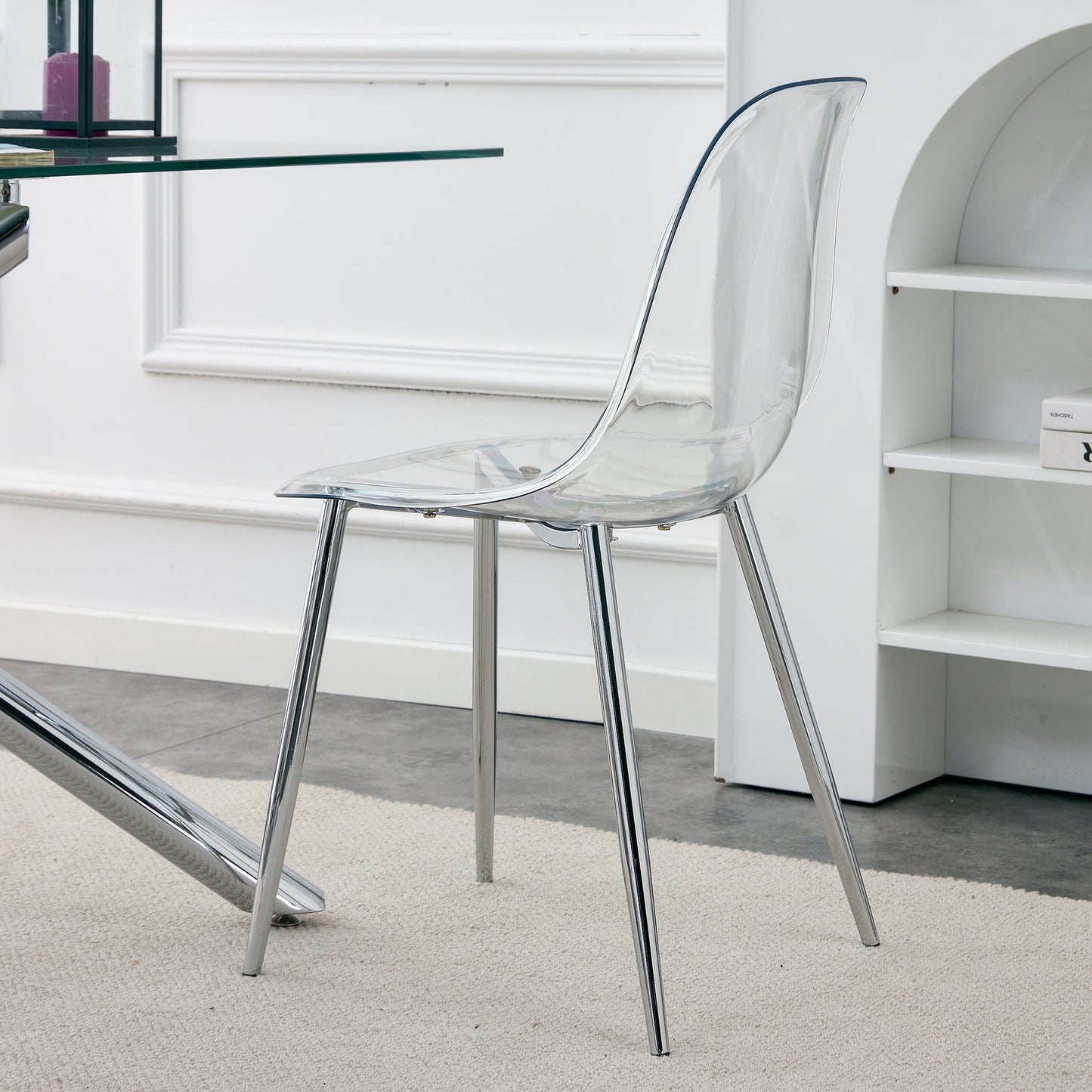 Modern Minimalist Transparent Dining Chair - 6-Piece Set