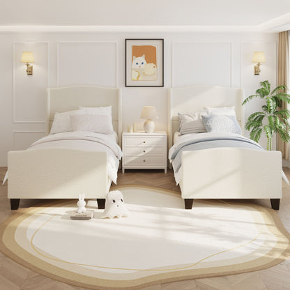 Platform Bed Frame With Tall Headboard And High Footboard