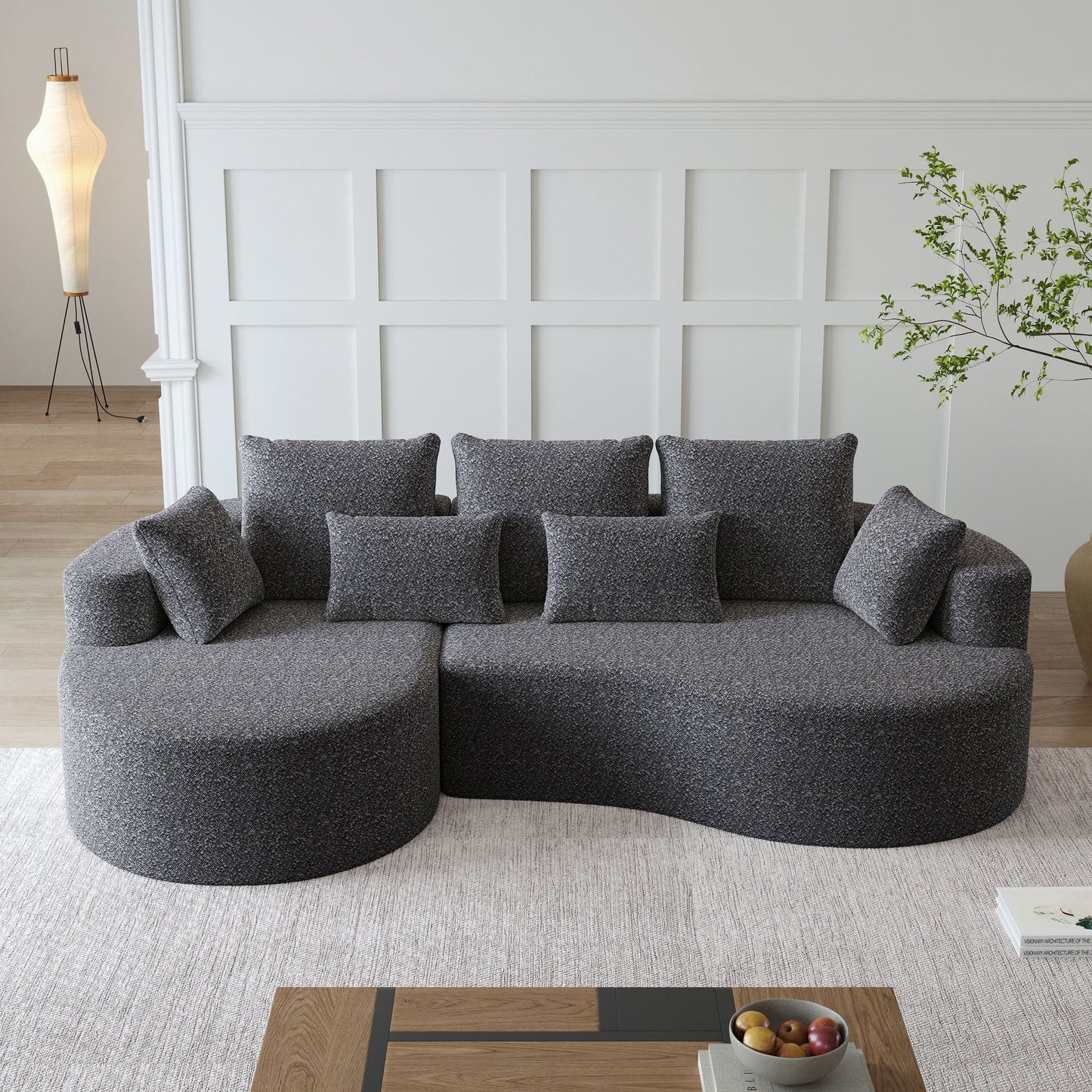 Curved Oversized Sectional Sofa With Extra Deep Seat
