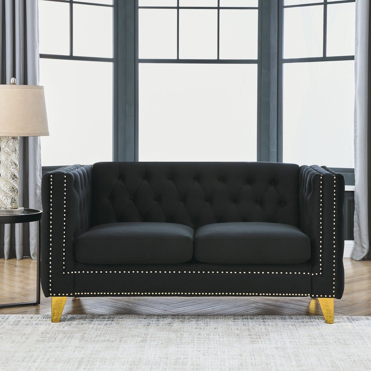 Upholstered Couch Sofa With Button Tufting For Living Room