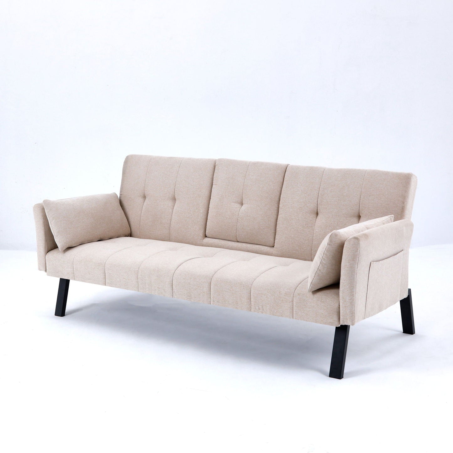 Sofa Bed With Foldable Design And Cup Holder
