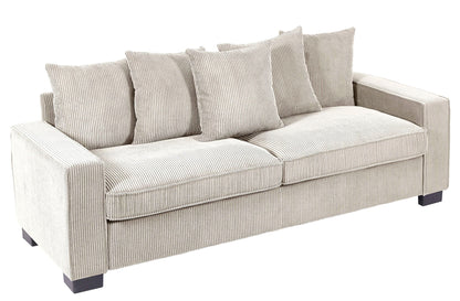 Luxe Sofa With 5 Matching Toss Pillows, Sleek Design, Spacious And Comfortable 3 Seater Couch