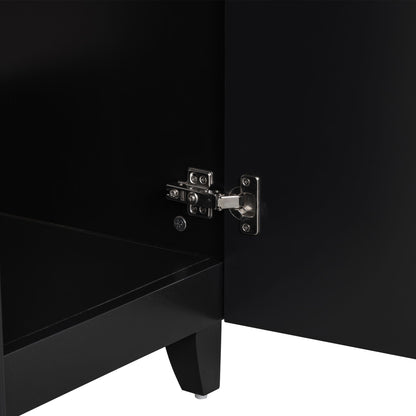 Transitional Style Bathroom Vanity Cabinet With Ceramic Sink