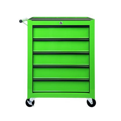 Rolling Metal Tool Chest with 5 Drawers, 20" Steel Cabinet - Green