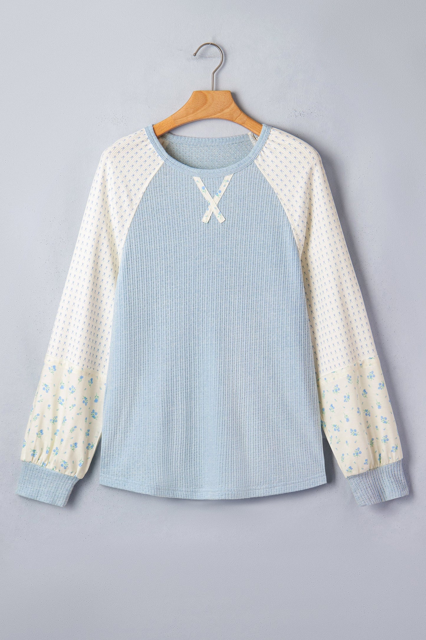 Lyric Block Floral Patchwork Long Sleeve Top