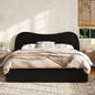 Queen Size Upholstered Platform Bed with Wooden Slats