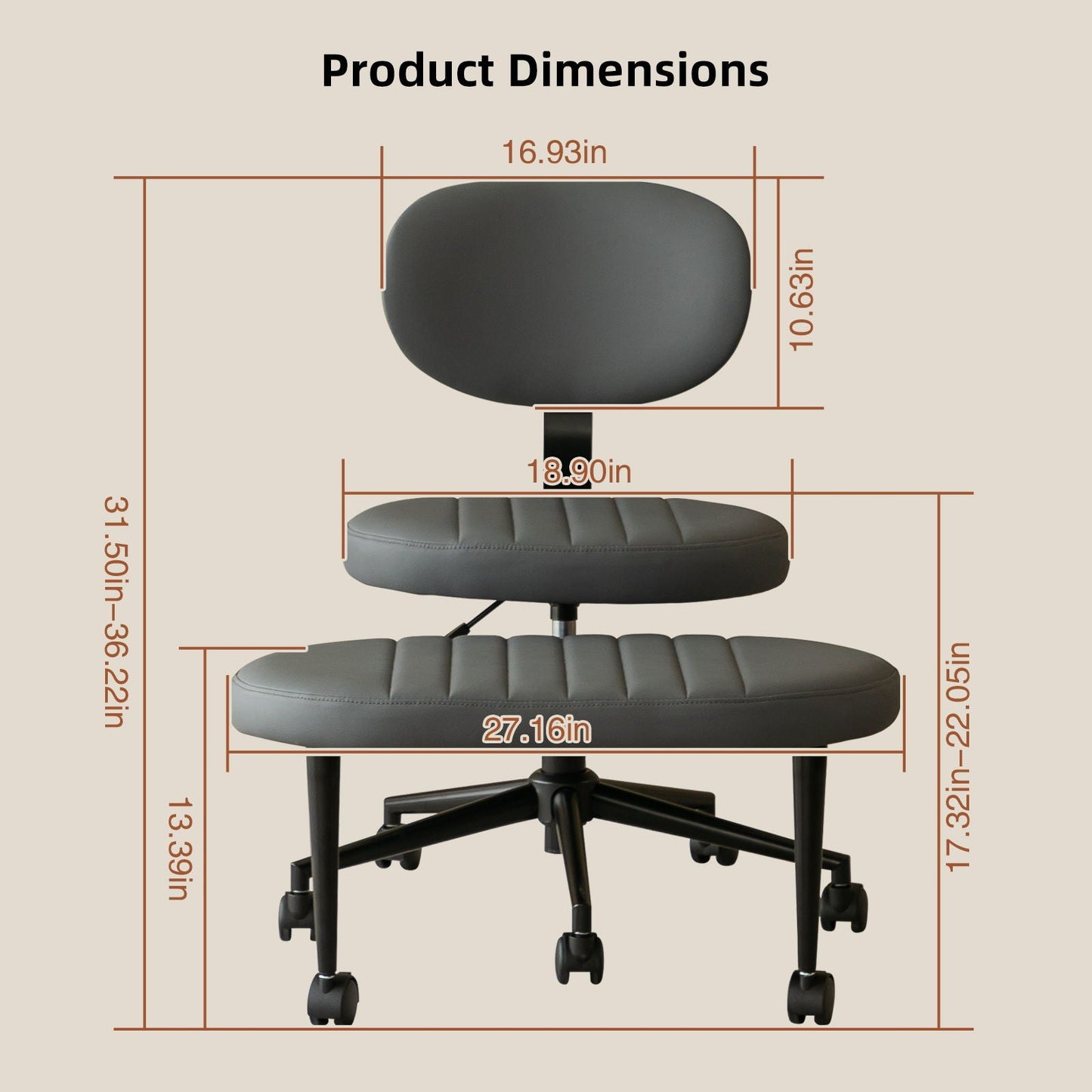 Ergonomic Cross Legged Office Chair With Back Support
