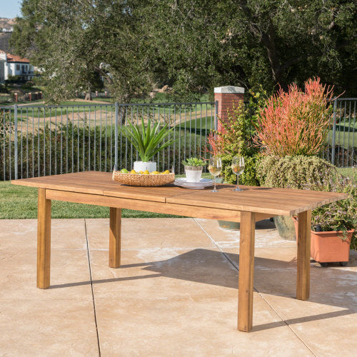 Extendable Acacia Wood Outdoor Dining Table