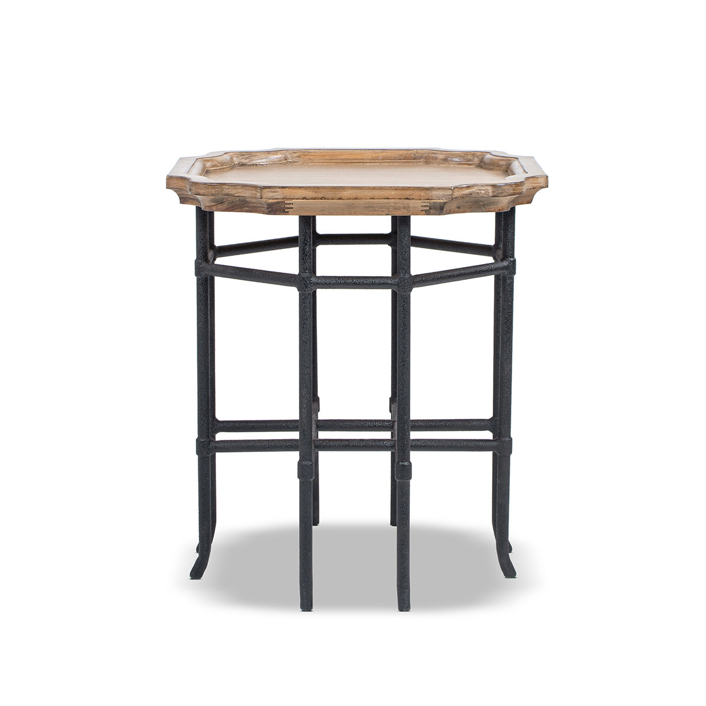 Foundry 24" Square Reclaimed Pine Wood & Iron Side Table Antique