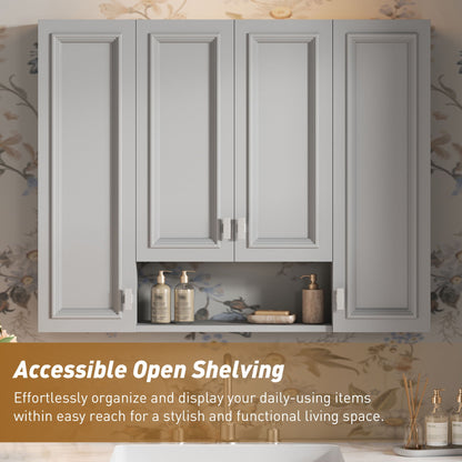 Wall Mounted Bathroom Cabinet With 5 Adjustable Shelves