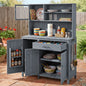 TOPAMX Potting Bench with Hutch, Solid Fir Wood Garden Workstation