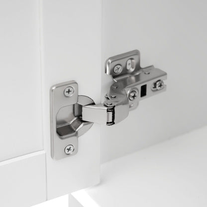 Freestanding Tall Bathroom Cabinet With Soft Close Doors And Adjustable Shelves