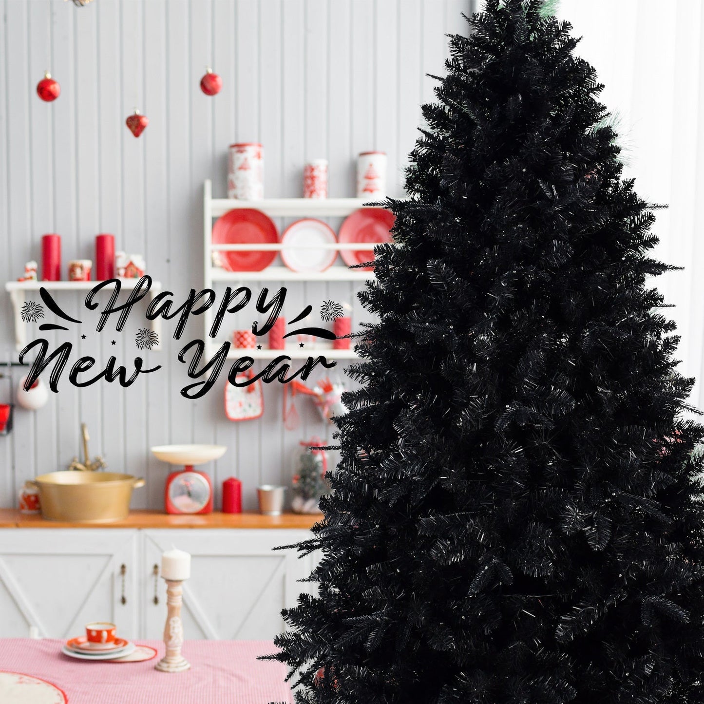 The 6-Foot Pre-Lit Black Christmas Tree