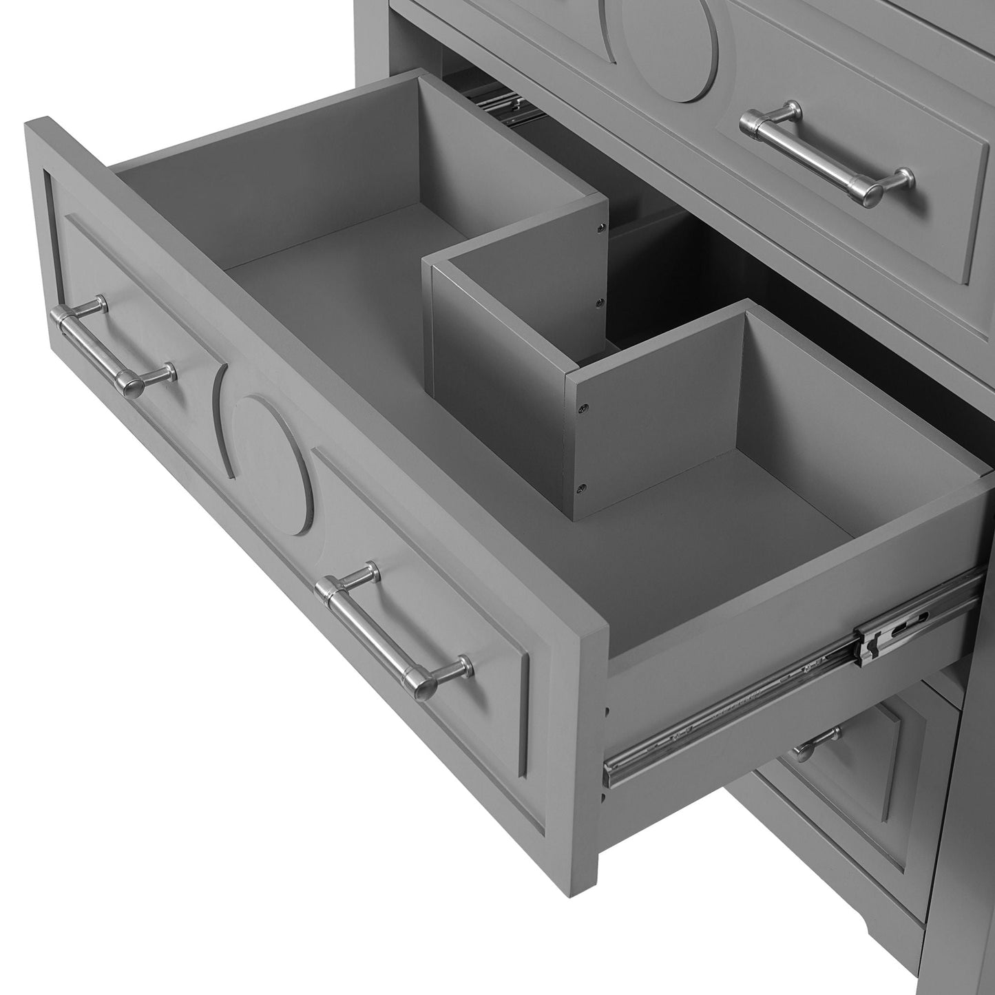 Retro Bathroom Vanity With Sink Combo, Free Standing Single Set With 3 Drawers