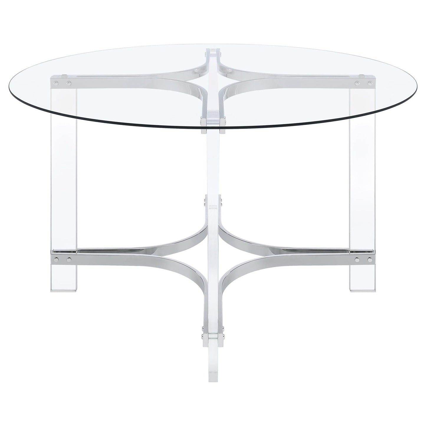 Uptown - 5 Piece Round Dining Set - Chrome