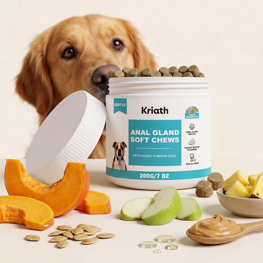 Kriath Dog Care Soft Chewable Tablets With Mild Ingredients To Protect The Dog's Buttocks And Supplement Nutrition