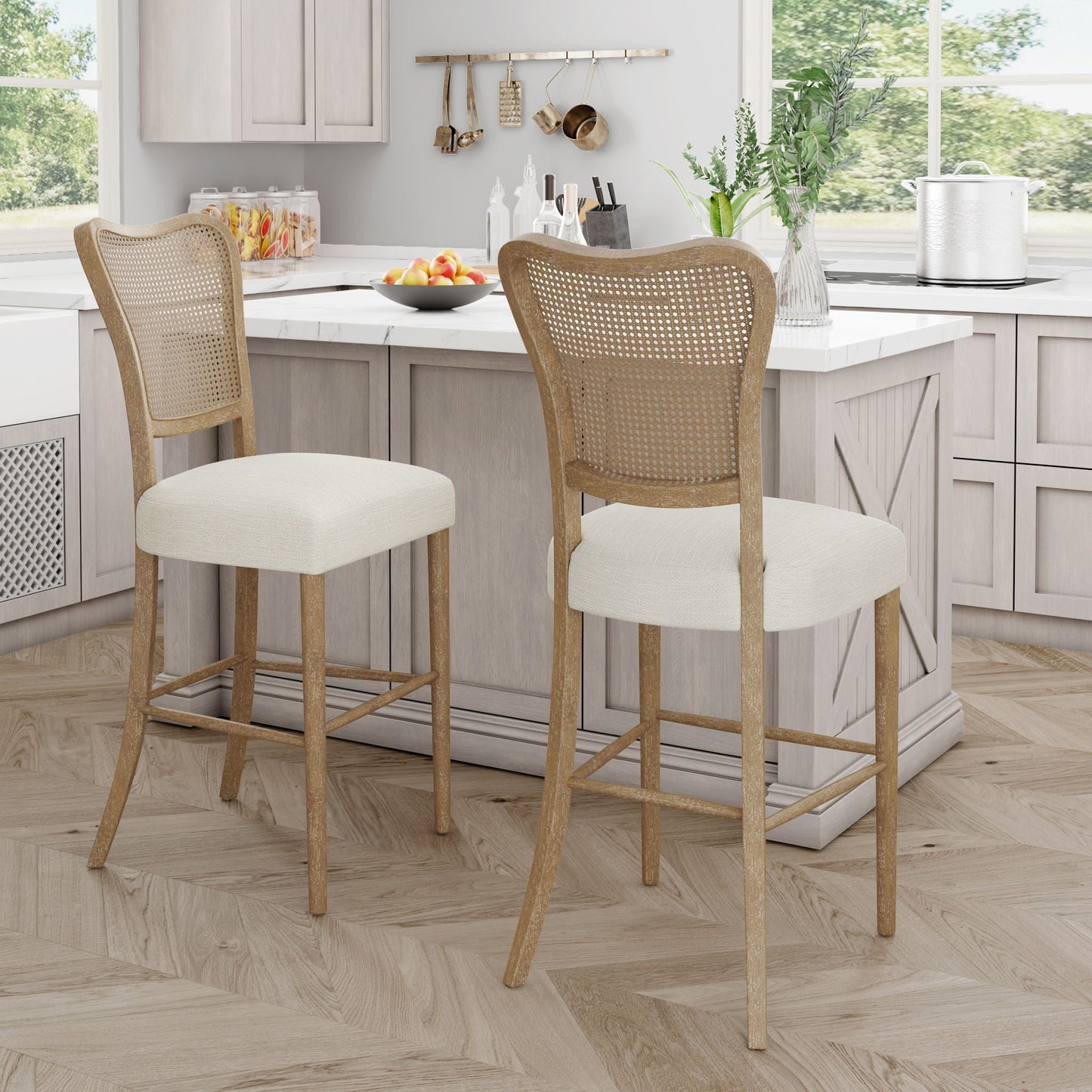 Barstool Set of 2 - Dark Brown