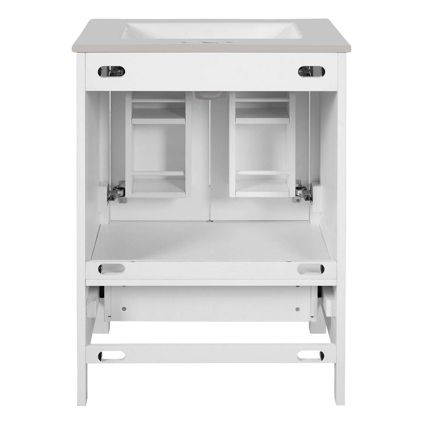 Bathroom Vanity With Integrated Undermount Ceramic Sink, 2 Doors And 1 Drawer, Soft Close Hinges