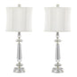 Karat - Contemporary Crystal Table Lamp (Set of 2) - Clear Crystal / Chrome / White Softback