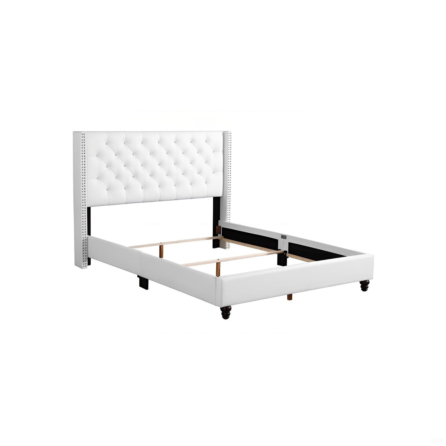 Upholstered Nailhead Trim Chic Bed