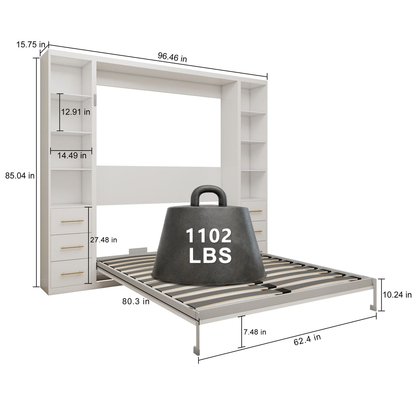 Folding Vertical Murphy Wall Bed