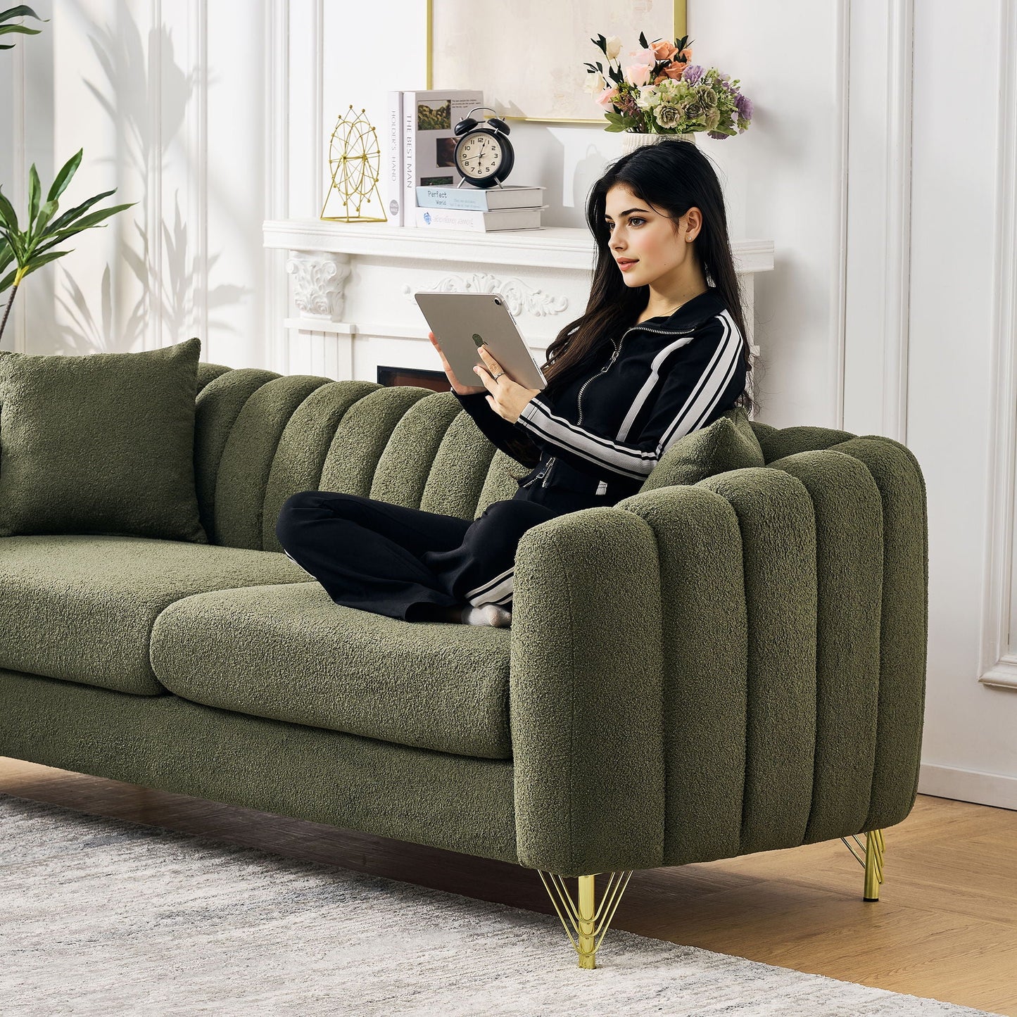 Tufted Oversized Sofa For Living Spaces