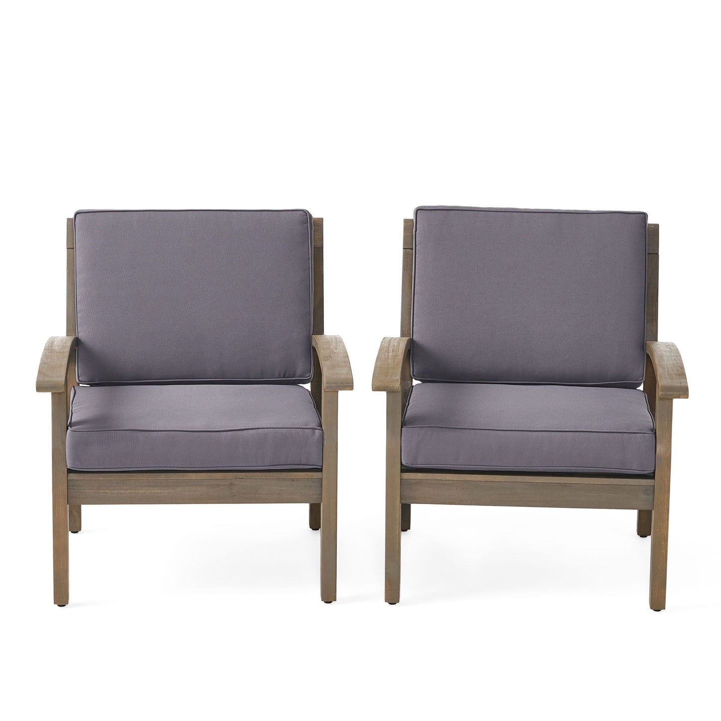 Peyton Club Chair Outdoor Seating Acacia Wood Dark Gray