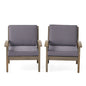 Peyton Club Chair Outdoor Seating Acacia Wood Dark Gray