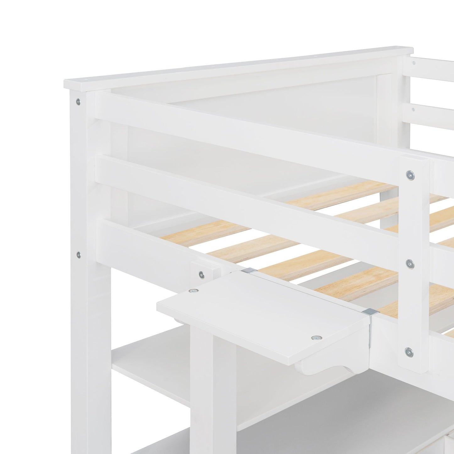 Loft Bed With Drawers With Desk And Shelves