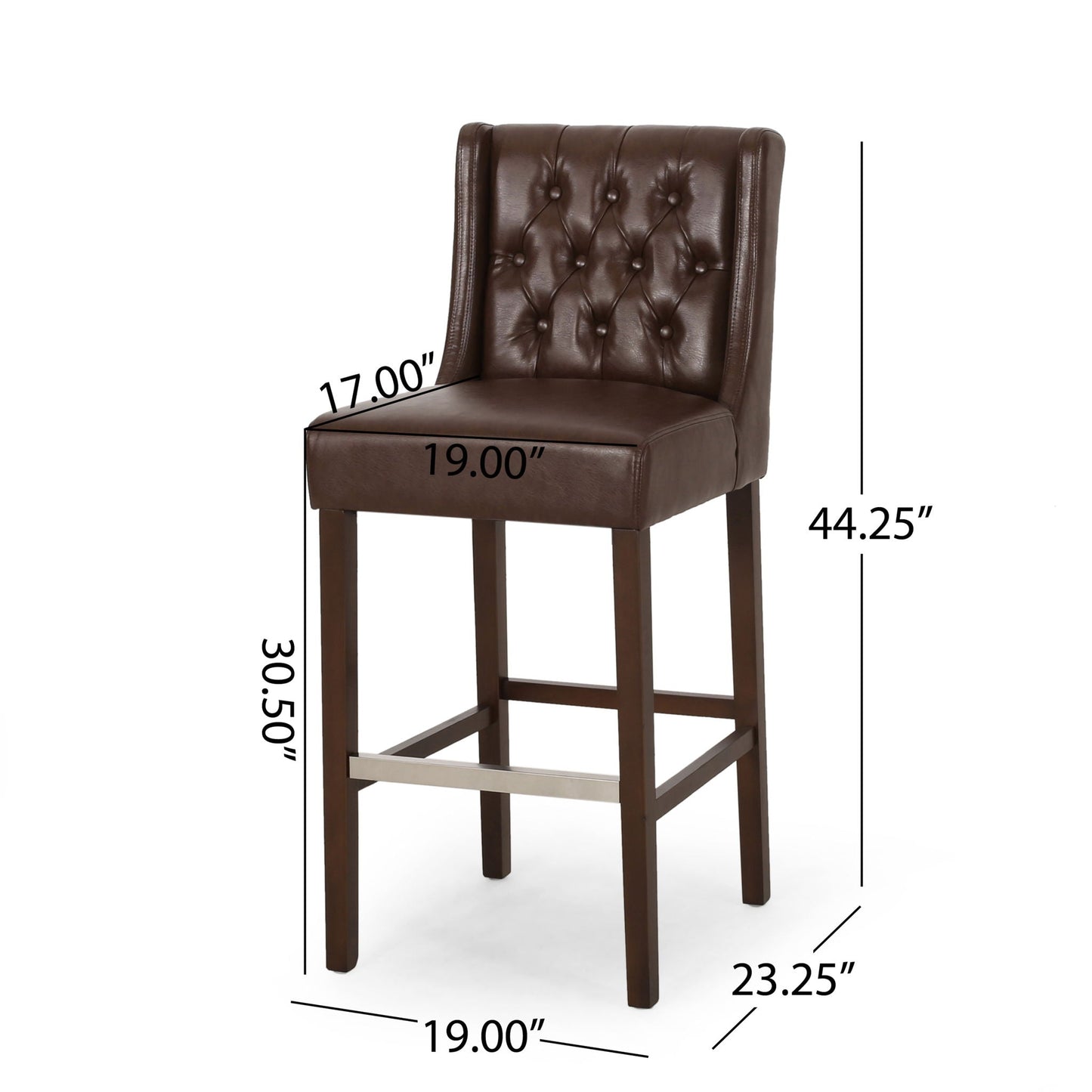 Solstara Upholstered Dining Barstool with Button Tufted and Wing Back